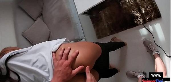  Pizza delivery roleplay for this young amateur couple
